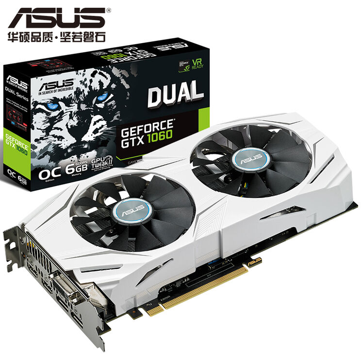 华硕（ASUS）DUAL-GeForce GTX1060-O6G 1569-1809MHz GDDR5 雪豹系列gtx1060 6g显卡【图片 ...