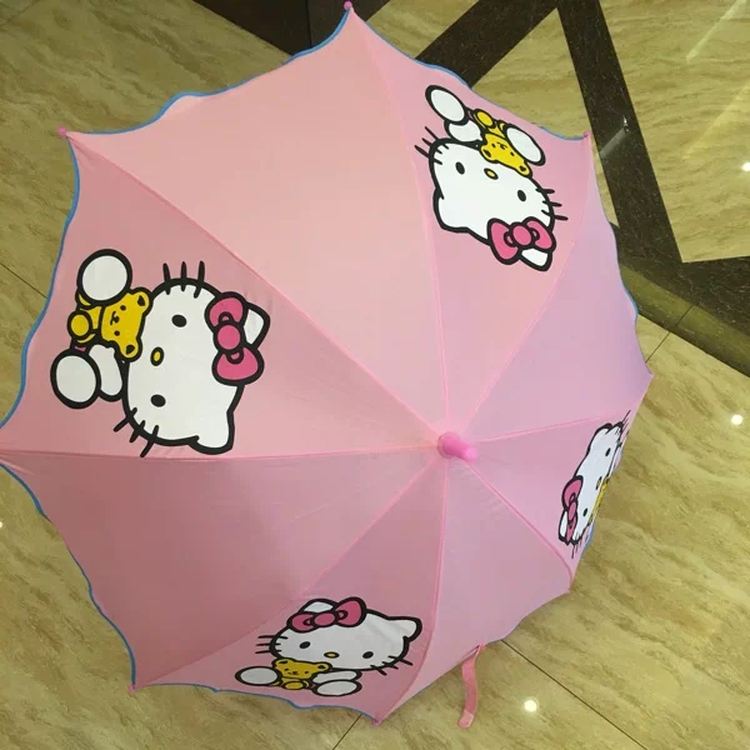 粉色凯蒂猫迪士尼公主大号儿童晴雨伞卡通男女孩kt自动遮阳伞 粉色
