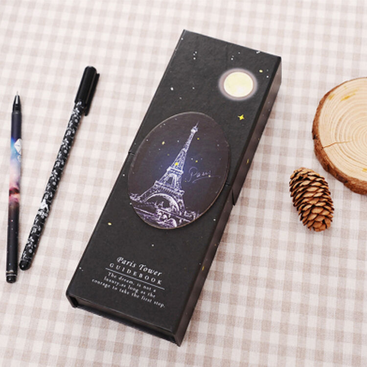 创意多功能可折叠儿童文具盒纸质星空遗迹变形镜子单层铅笔盒 6