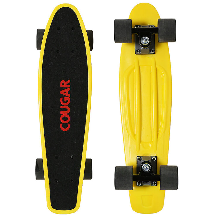 美洲狮滑板小鱼板成人青少年儿童滑板车男女代步四轮公路板 活力黑黄
