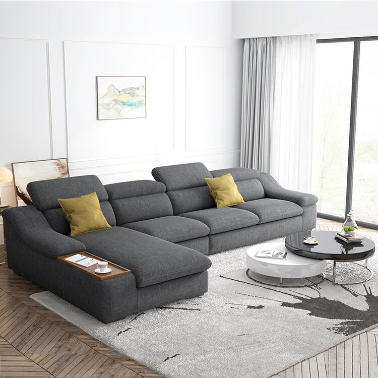 丝米斯 沙发 北欧小户型可拆洗布艺沙发 格调灰(左贵