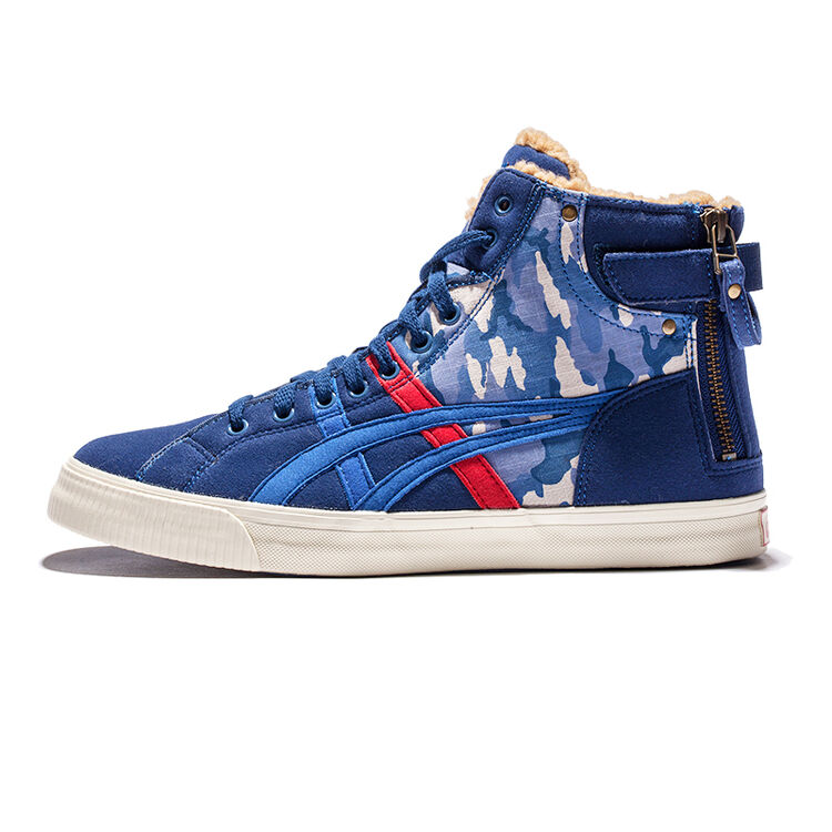 亚瑟士asics绒毛内里保暖休闲运动鞋男鞋高帮double h50yj5045 深蓝色