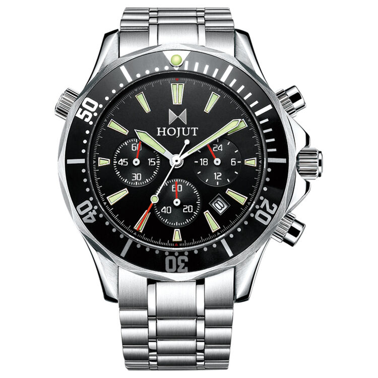 蓝顿豪爵军表三眼多功能防水男表石英男士钢带夜光运动表a05