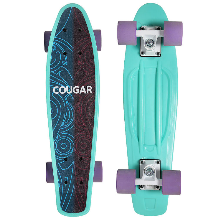 美洲狮滑板小鱼板成人青少年儿童男女代步四轮公路板 薄荷清绿