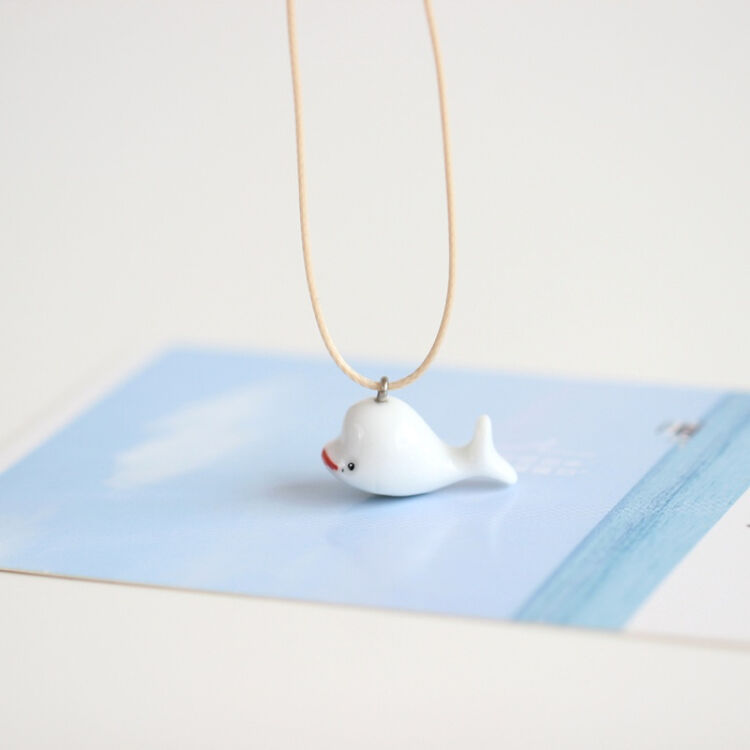 韩版个性小巧可爱超萌学生锁骨链小清新颈链吊坠时尚饰品 迷你小海豚