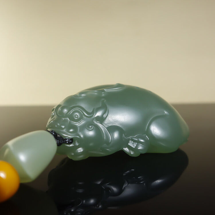 初心玉匠 天禄 和田玉黄口料貔貅挂件