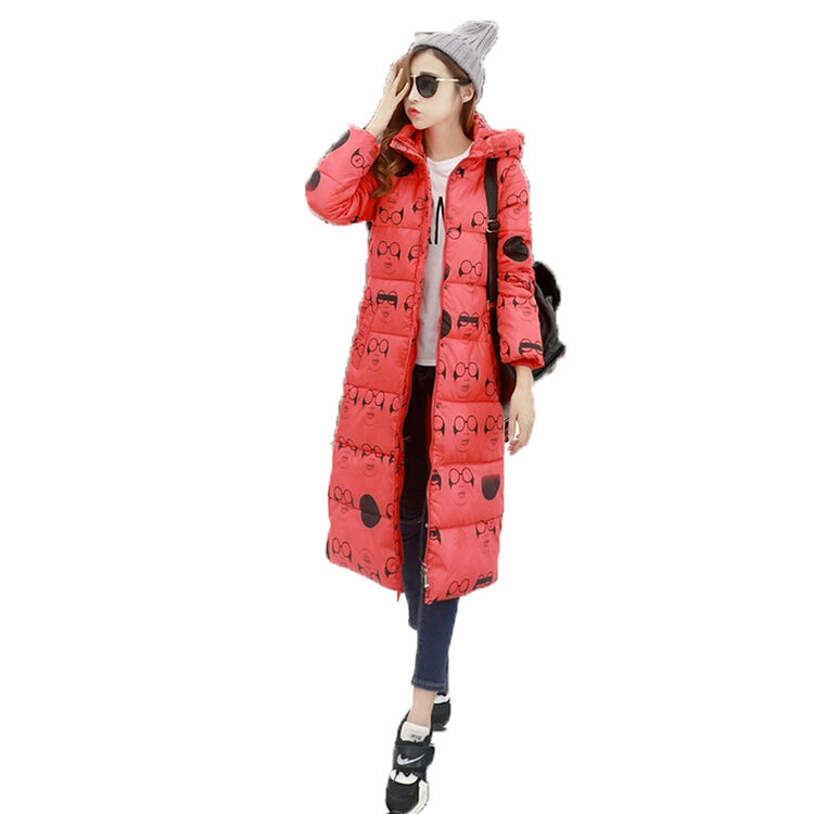 2016冬季大款大码女装棉服 韩版羽绒棉衣 大衣外套 头像大红 xl