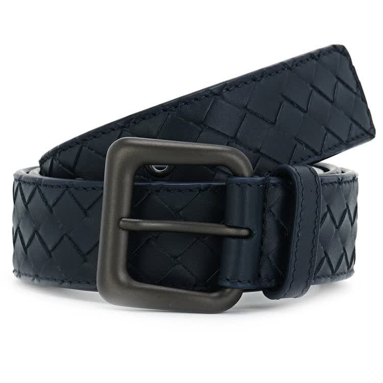 bottega veneta 宝缇嘉 bv 男士蓝色牛皮编织腰带 271932 v4650 4013