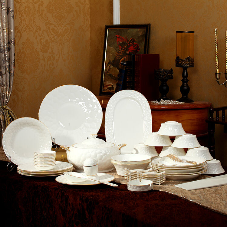 英格丽(ingri) 英格丽 餐具套装48头骨瓷碗碟 欧式瓷器盘子创意陶瓷