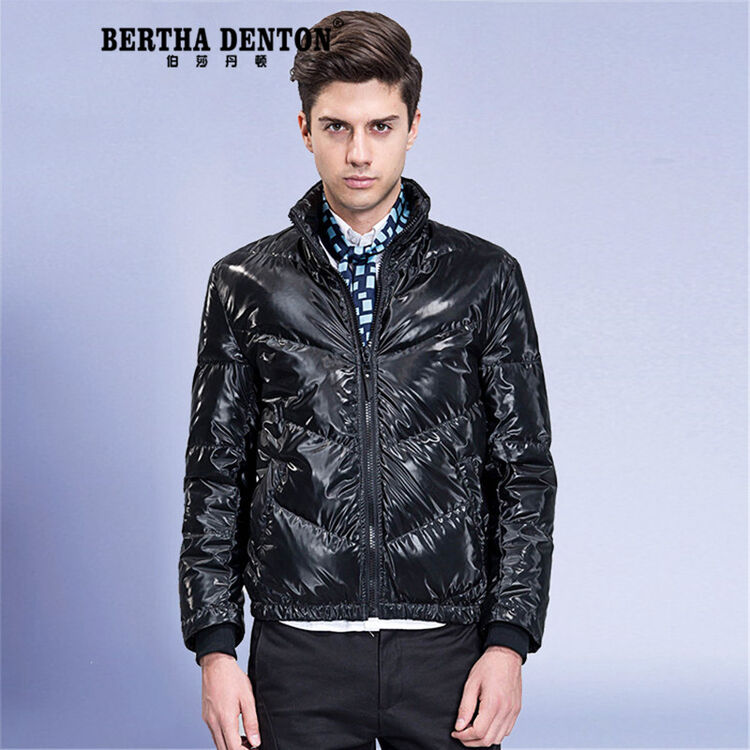 伯莎丹顿品牌秋冬羽绒服男装外套欧美风保暖白鸭绒青年长袖羽绒服