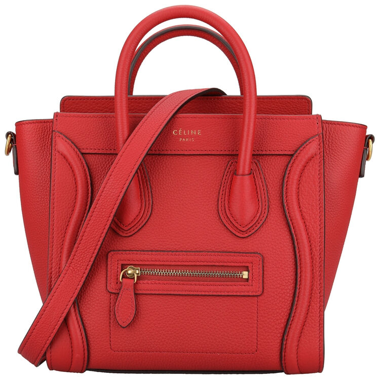 celine 赛琳 女士红色牛皮手提单肩斜挎笑脸包 168243 aql 27ed