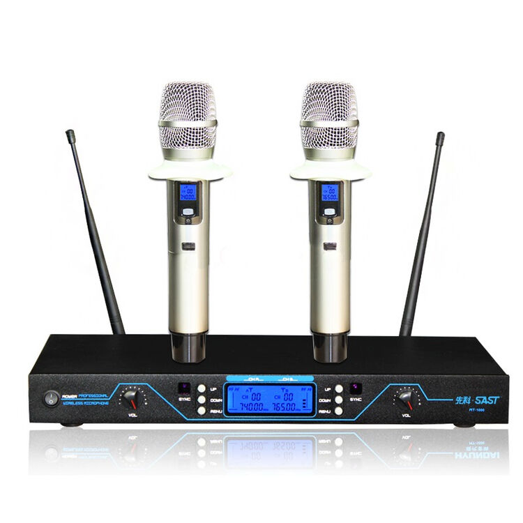 先科(sast)at-1000 专业u段无线麦克风 一拖二话筒 ktv卡拉ok演出