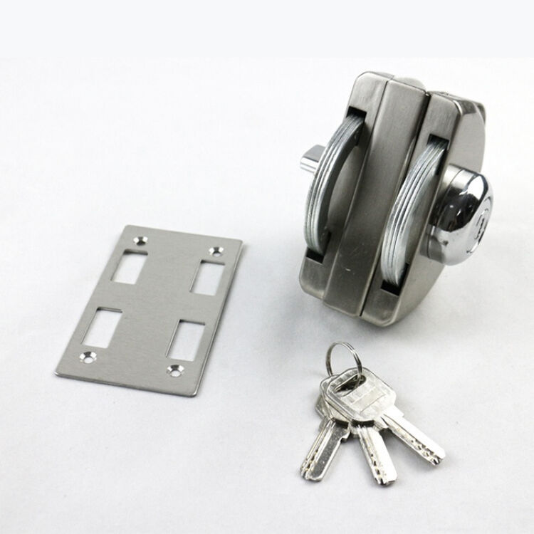 冠诚德 玻璃门锁单门带扭半圆锁