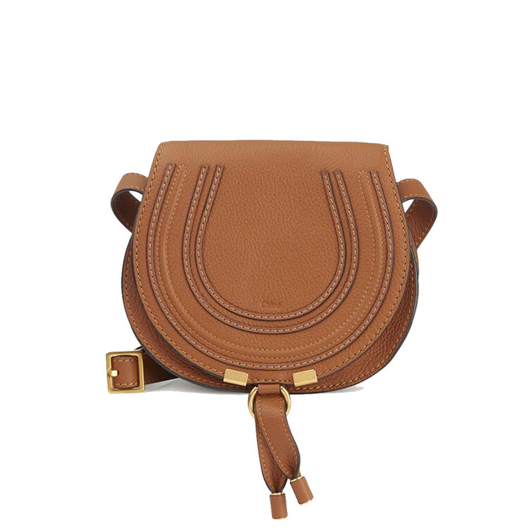 chloe克洛伊marcie 新款女士翻盖牛皮粒面单肩斜跨马蹄包3p0580161