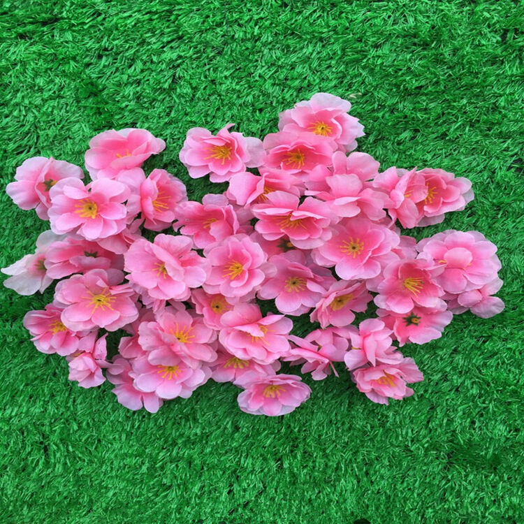 仿真桃花朵 桃花假花瓣 桃花瓣 桃花片 小花头 白色25个