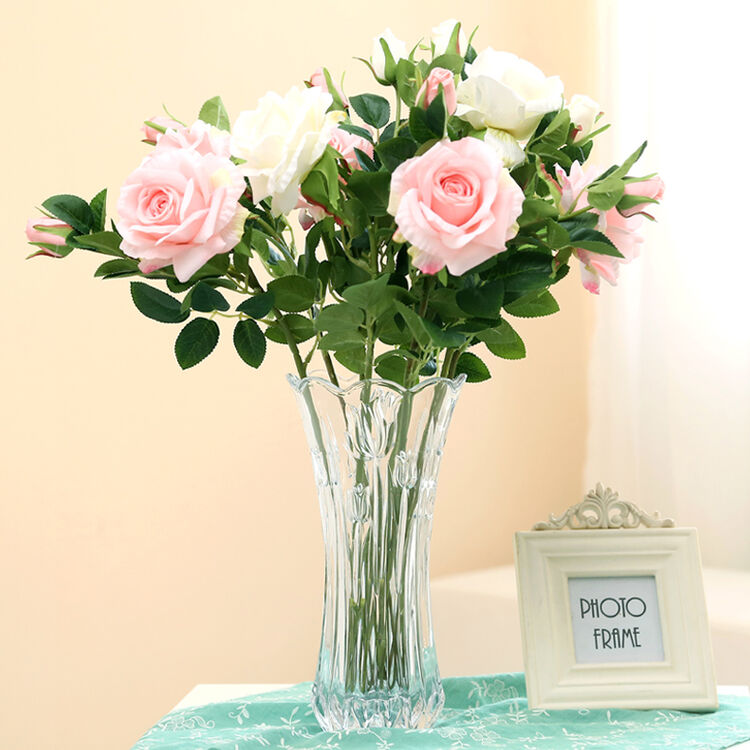 透明玻璃透明加厚花瓶摆件客厅插花花瓶干花富贵竹百合花瓶欧式餐桌