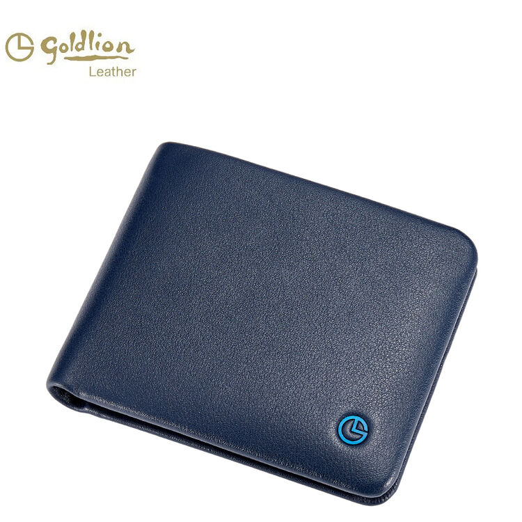 金利来/goldlion头层牛皮钱包短款 多功能卡位包 银钱夹男士 横款
