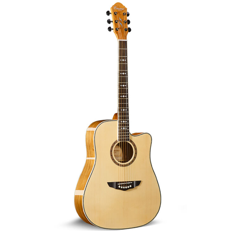 卡斯摩乐器 40寸缺角民谣吉他 初学入门木吉他学生练习吉它 41寸楸木q