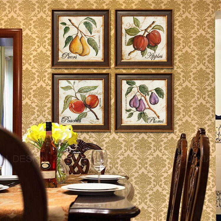 [大户人家]大框画世家 简约餐厅装饰画 现代美式 欧式田园墙壁画 四张