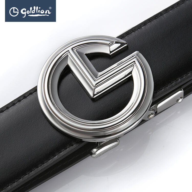 logo皮带男士款自动扣中青年休闲腰带 白钢-99 115cm【图片 价格 品牌