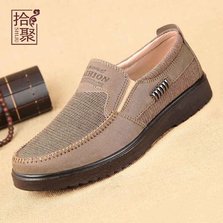 拾聚老北京布鞋男鞋春秋单鞋休闲鞋子男士爸爸鞋中老年人商务休闲鞋套