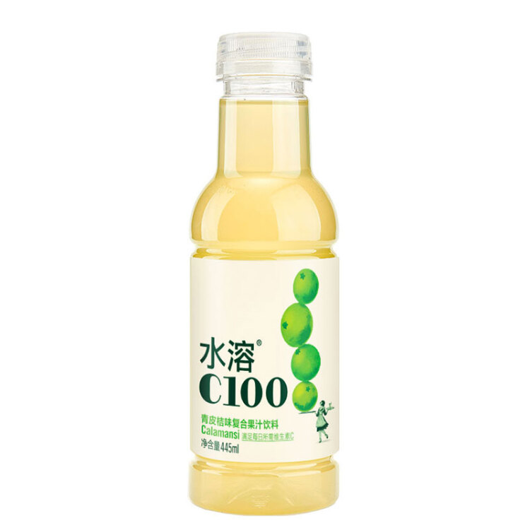 农夫山泉 水溶C100青皮桔味 复合果汁饮料445ml*15瓶 满足每日所需维生素C 菜管家商品