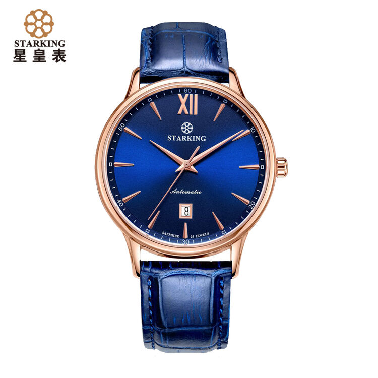星皇(starking)手表男时尚休闲日历自动机械表男女皮带防水休闲男士