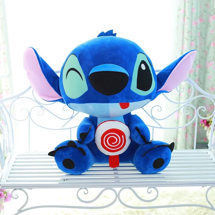 款情侣卡通史迪仔毛绒玩具长耳朵情侣stitch史迪奇公仔 蓝 35cm重量0.
