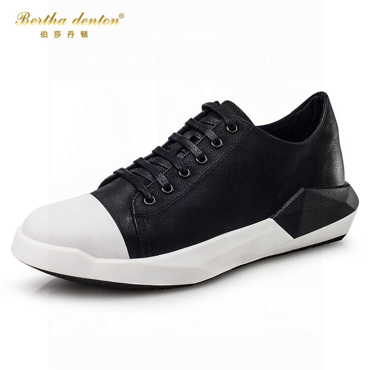 伯莎丹顿2017年秋季新款时尚潮流男士休闲鞋个性皮鞋帅气韩版撞色男鞋