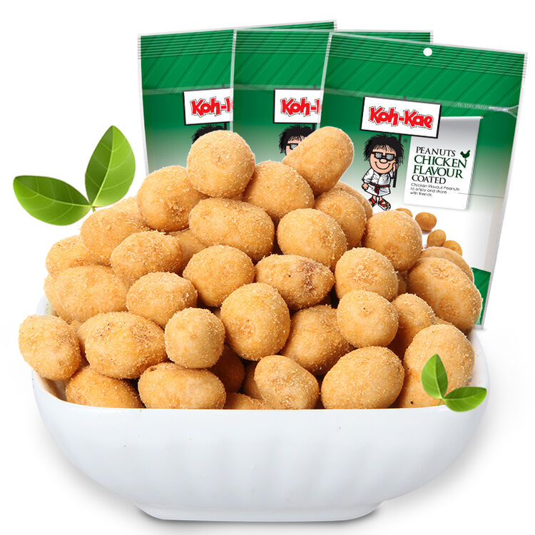 泰国进口零食 大哥花生豆90g袋装花生米休闲零食 鸡味