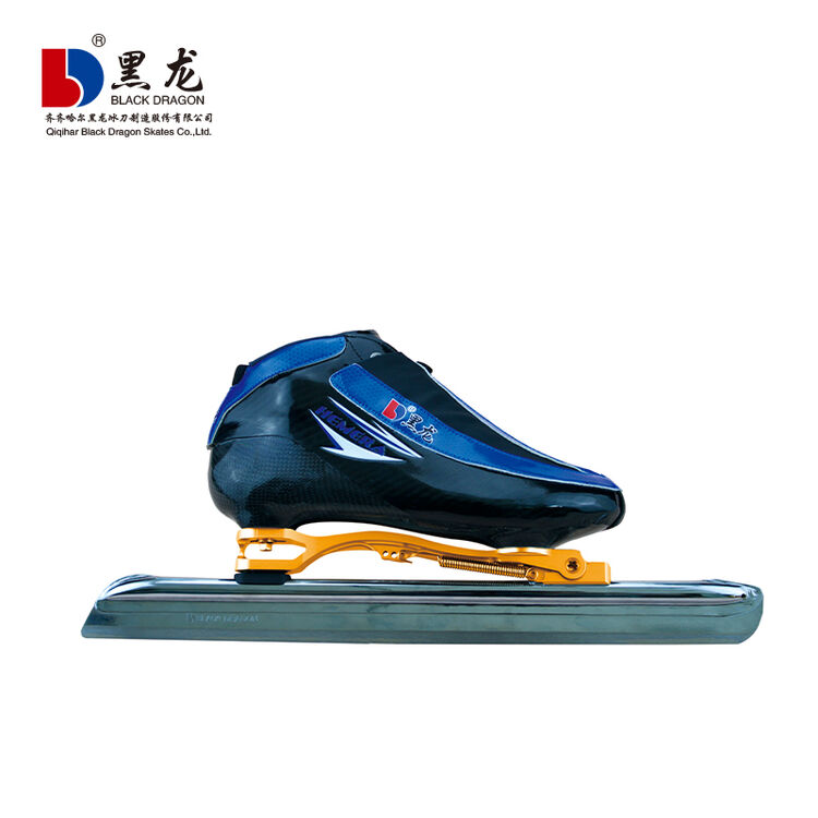 黑龙冰刀高级可弹式大道速滑刀鞋光明神2层碳蓝色 蓝色 36
