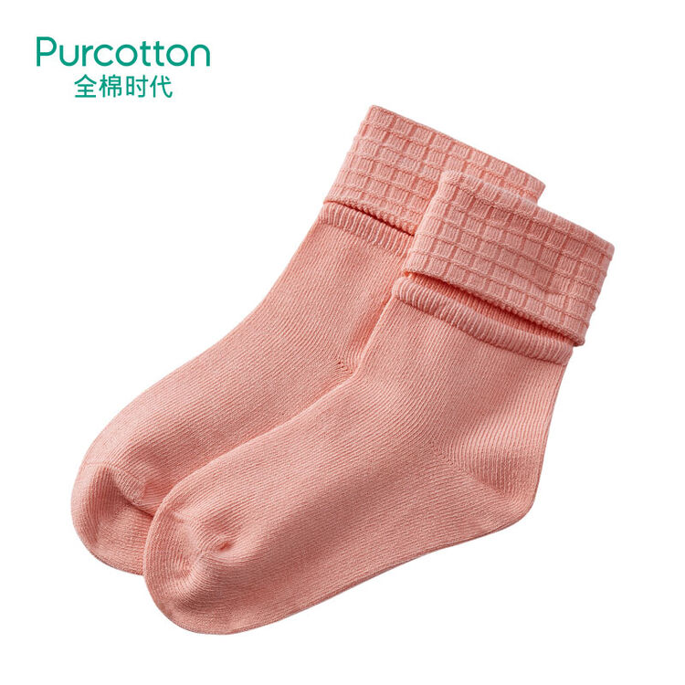 全棉时代(purcotton)女童长筒休闲袜 1双装 浅粉色 18-20cm