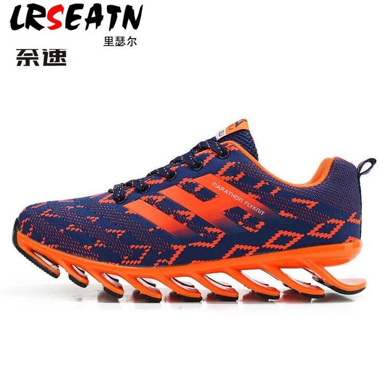 里瑟尔(lrseatn)奈速跑步鞋时尚鞋子 深蓝桔红 40