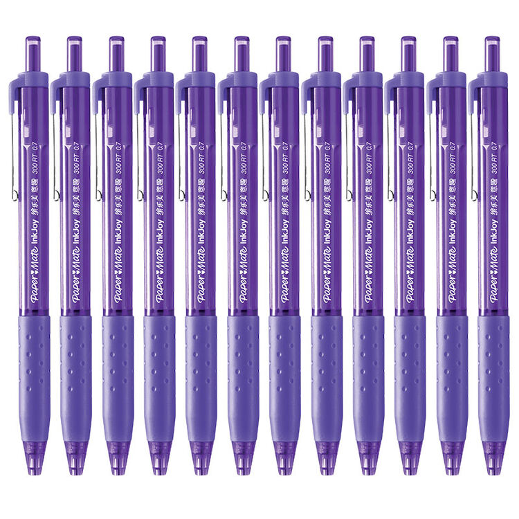 缤乐美(paper mate)意趣顺滑圆珠笔 签字笔300rt 0.7mm紫12支装