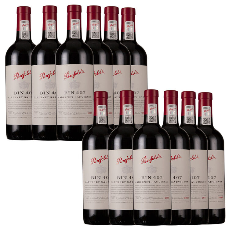 penfolds奔富bin407赤霞珠干红葡萄酒750ml*12支装澳大利亚原装进口