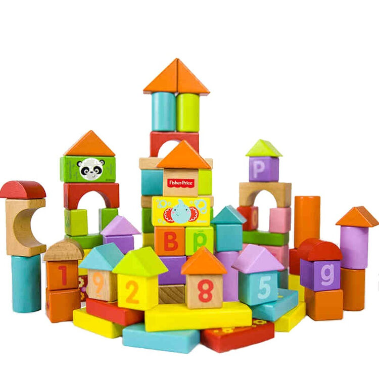 费雪fisher price 积木拼插玩具 80粒积木婴儿儿童宝宝1-2岁3-6周岁男