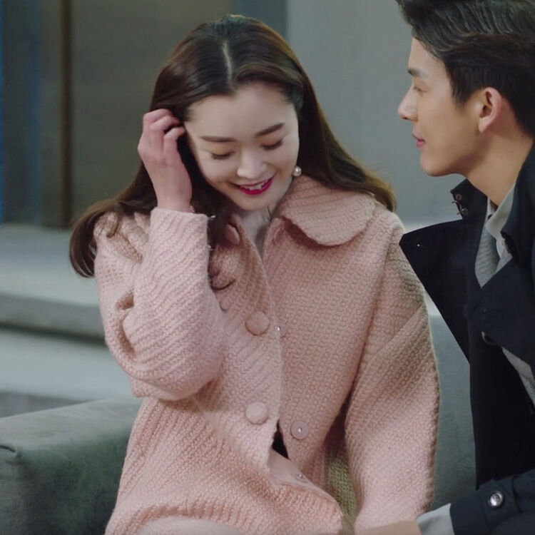 苏橙宋轶2017新中长款茧型呢子大衣a字宽松毛呢外套 图片色 s