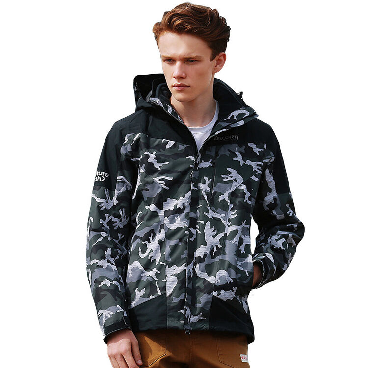 discovery expedition 户外秋冬男女套绒冲锋衣dawf91008 男-刮痕迷彩