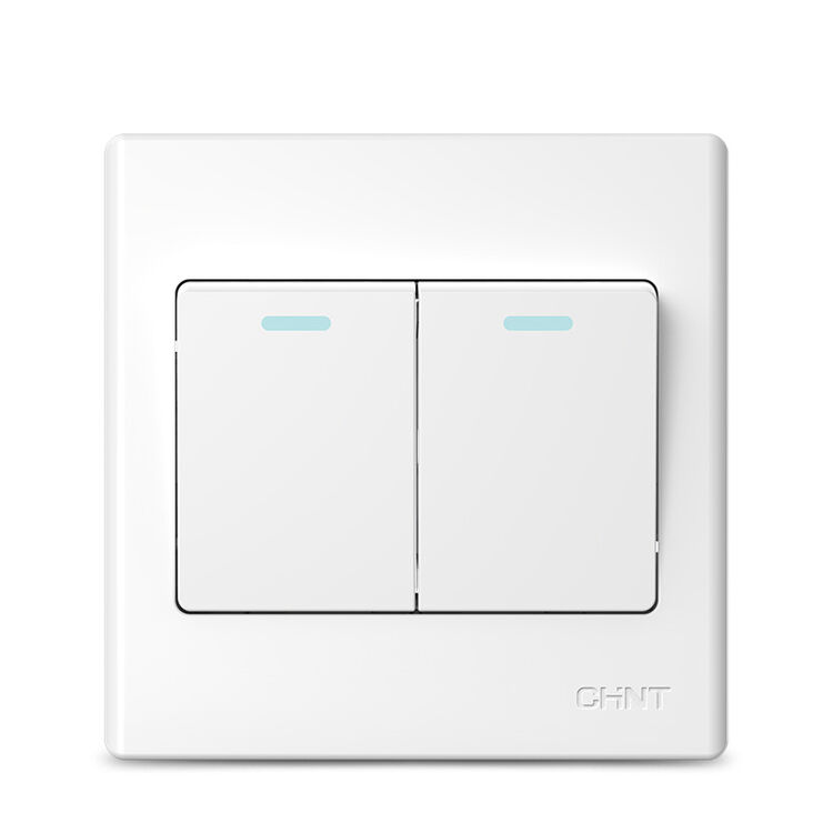 正泰(chnt)开关插座面板 二开双控开关 雅白色 new7c系列