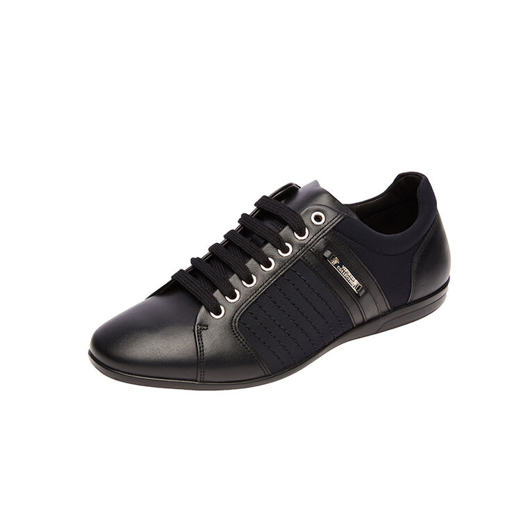 versace collection范思哲男式藏蓝色皮革系带休闲鞋v900421vm00278 v