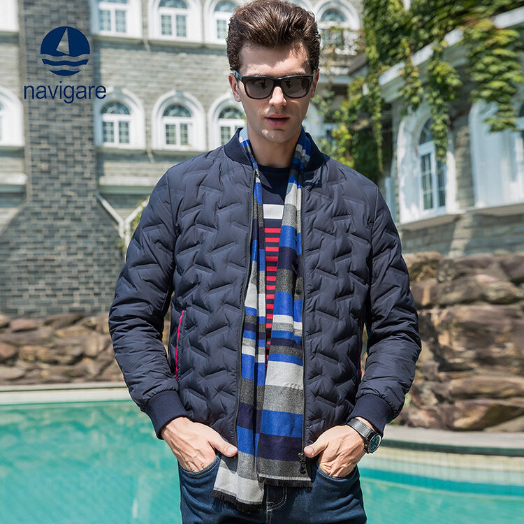 纳维凯尔(navigare)小帆船2017年新款首发 男士休闲 短款羽绒男装