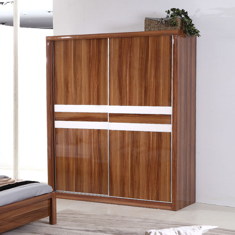 双虎家私 推拉门衣柜 现代中式移门大衣橱/整体柜 烤漆板式家具h1