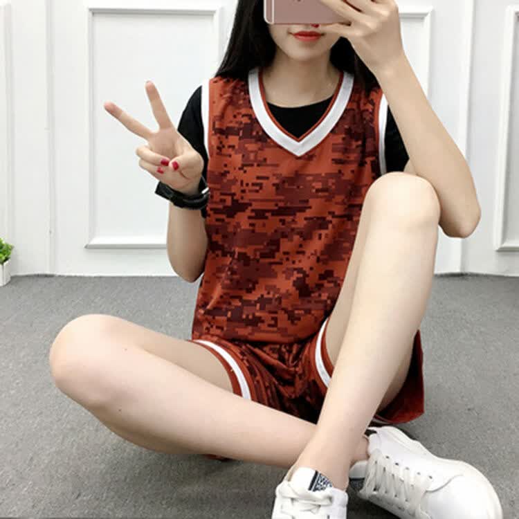 篮球服女韩版套装女生篮球衣定制篮球队服背心女士球服三件套定制 不