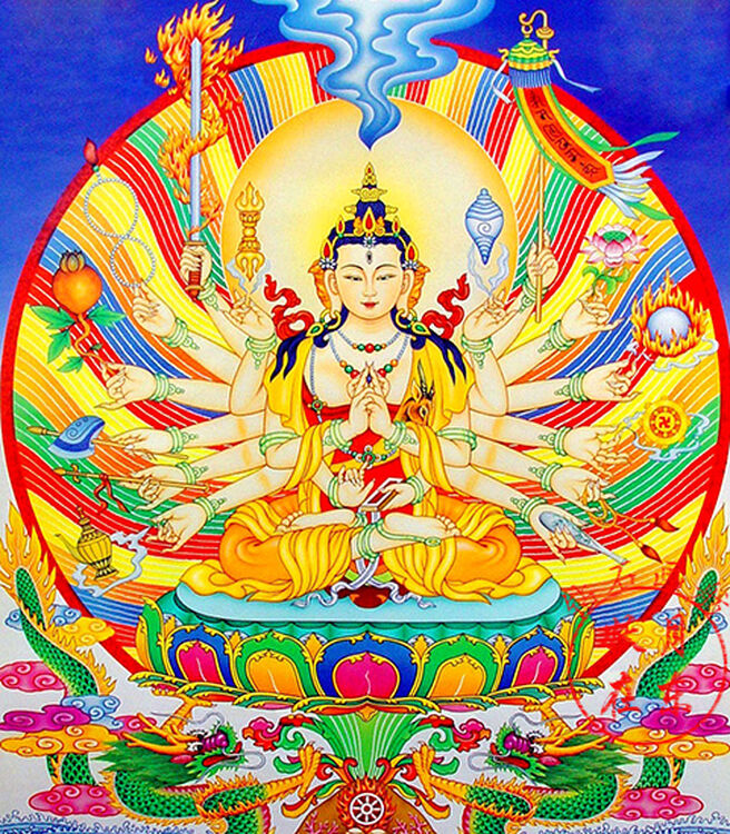 锦绣未央diy钻石画唐卡大准提佛母菩萨贴钻画十字绣钻石绣方钻满钻 大