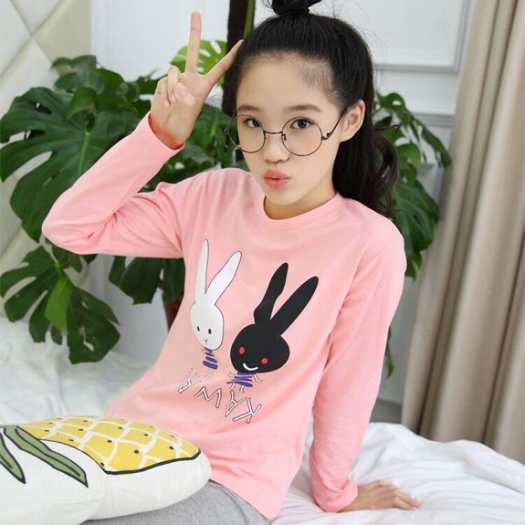 潮至女童秋季睡衣套装12-15岁小女孩卫衣9中大童居家服两件套新款童装