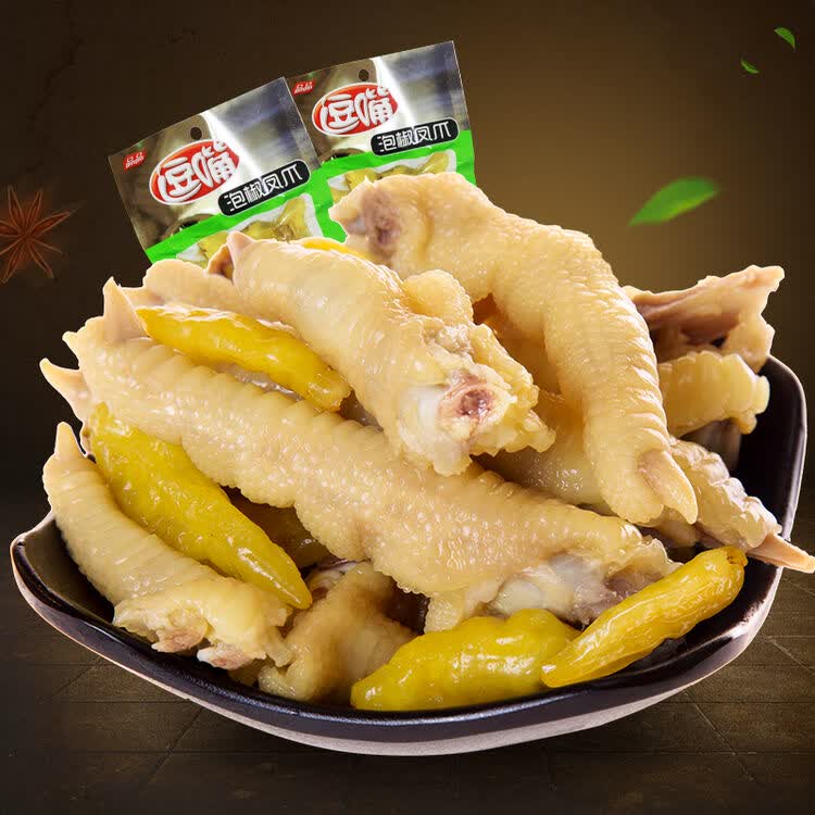 品品逗嘴 鸡爪清爽山椒味 泡椒凤爪 零食 即食鸡肉类小吃95g