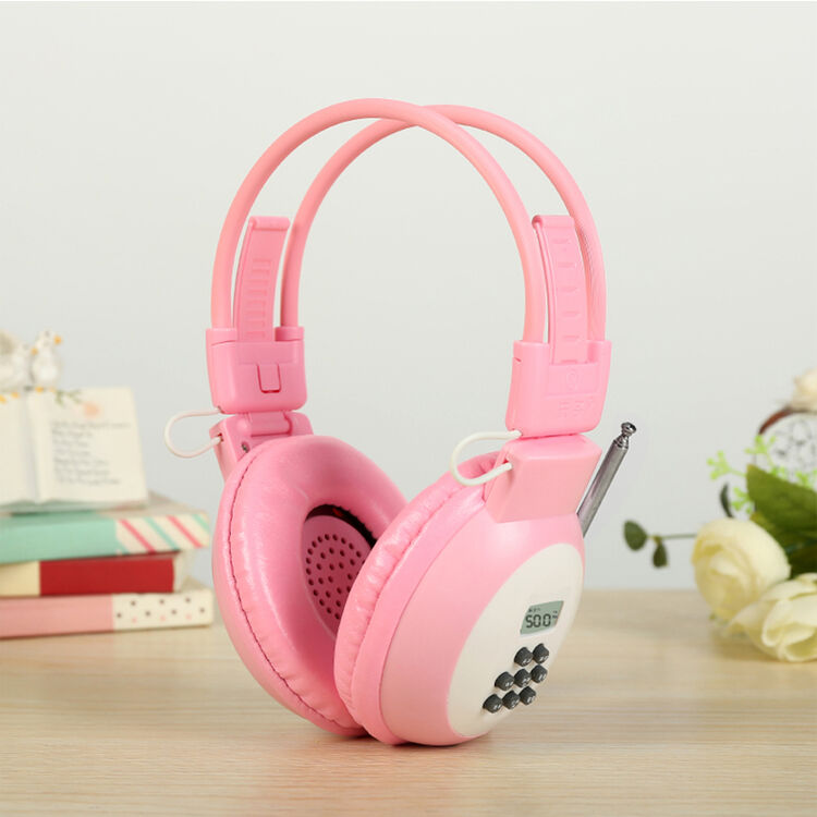 0 四六级英语听力耳机大学英语4级无线调频af耳机收音机 粉色【金属