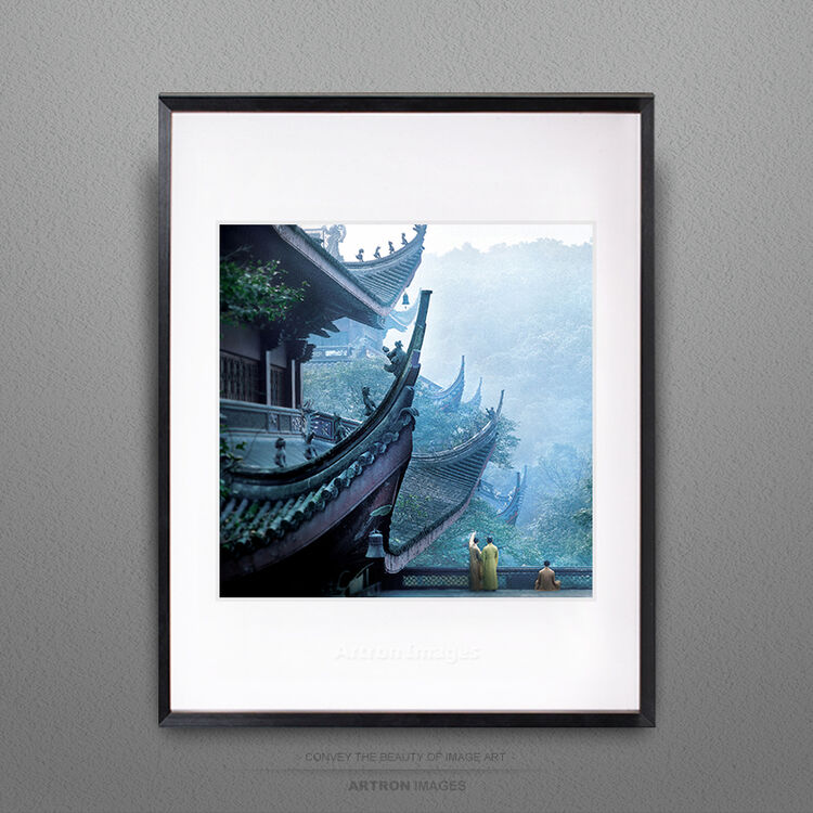 中式现代客厅装饰画 佛学摄影大师张望作品《佛的足迹-苦》艺术微喷有