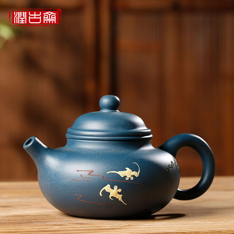 常智堂 【钱进工艺美术师立体泥绘手工制壶】宜兴原矿紫砂壶 福禄寿喜