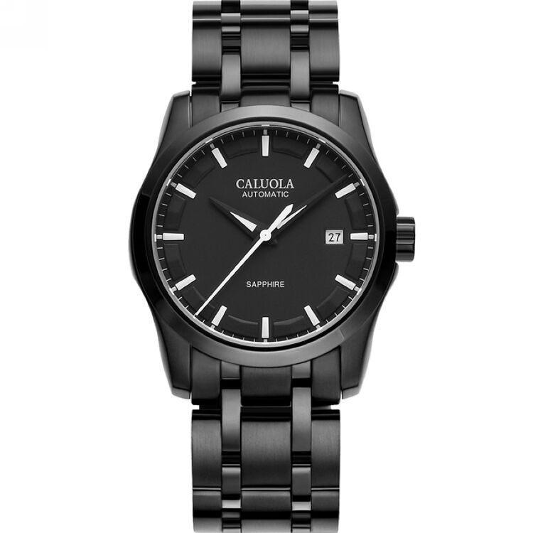 卡罗莱(caluola)全自动机械表运动精钢带男士手表防水学生腕表时尚男